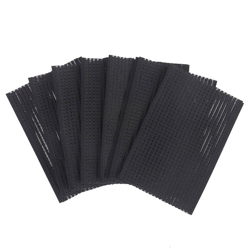 Qintreesify 10 Pcs Black Magic Bangs Hair Pad, Hair Styling Tool Barber Acessories Plastic Paste Posts Square Hair Pad, Hair Holder Barber Grippers, Hair Accessories - Image 1